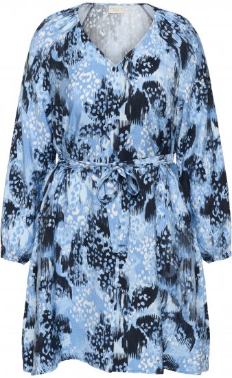 Kaffe Curve Aliana Dress Blue Flower Animal - Rochii midi - 