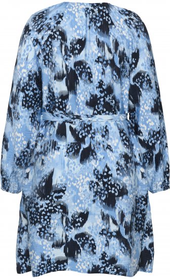 Kaffe Curve Aliana Dress Blue Flower Animal - Rochii midi - 