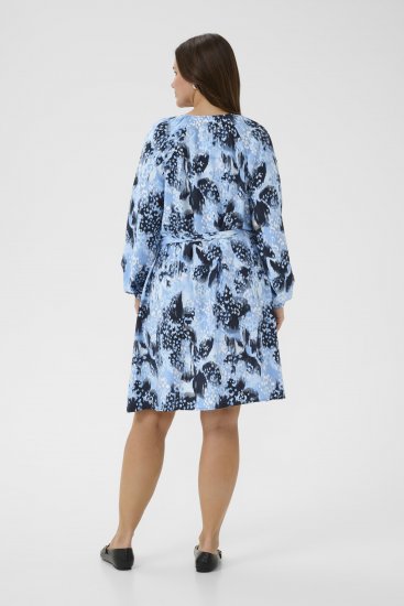 Kaffe Curve Aliana Dress Blue Flower Animal - Rochii midi - 