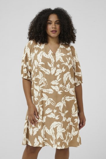 Kaffe Curve Marla Dress Oak Chalk Leaf - Rochii midi - 