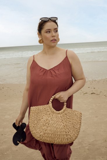 Kaffe Curve Emilia Dress Henna Brown - Rochii maxi - 