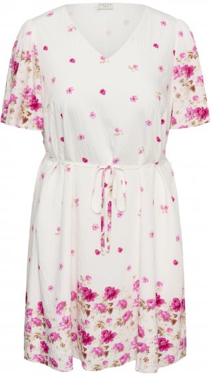 Kaffe Curve Rosa Mini Dress White Rose Border Flower - Rochii mini - 