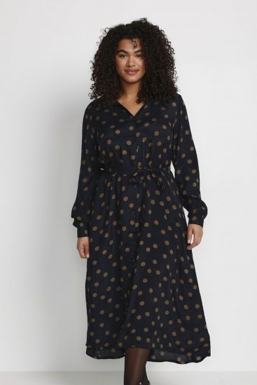 Kaffe Curve Olivia Rochie Negru cu Mustang bulină - Rochii - 