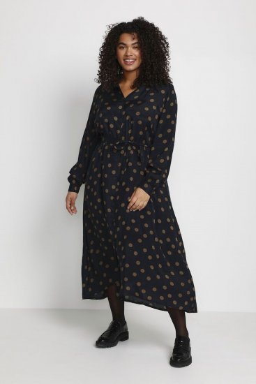 Kaffe Curve Olivia Rochie Negru cu Mustang bulină - Rochii - 