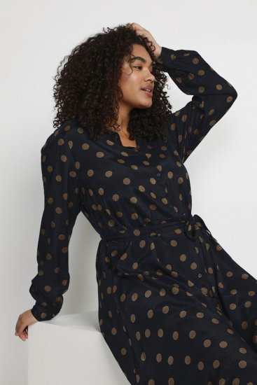Kaffe Curve Olivia Rochie Negru cu Mustang bulină - Rochii - 
