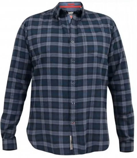 D555 Luton Checked Flanell Shirt Navy - Cămăși - Cămăși Bărbați Mărimi Mari