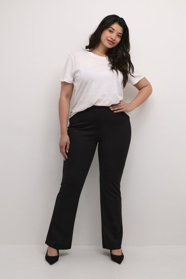 Kaffe Curve Jenna Colanți evazați Negru intens - Blugi & Pantaloni pentru Femei Mărimi Mari – Plus Size - 