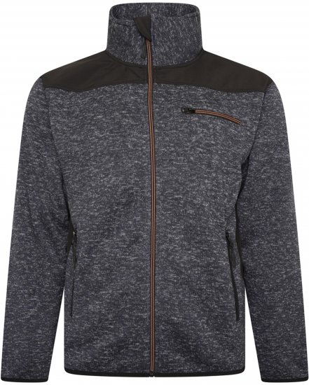 Kam jeans KV133 Twisted Marl Fleece Jacket Black - Geci - Geci Bărbați Mărimi Mari