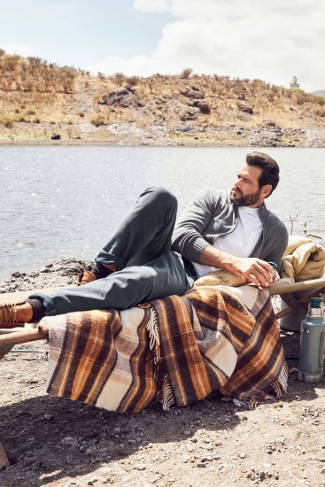 JP1880 Cardigan Knitted with Zipper Grey - Pulovere & hanorace - Pulovere & Hanorace Bărbați Mărimi Mari