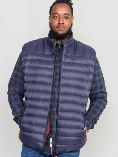 D555 WICKHAM 1 Puffer Gilet with Burgundy Lining Navy - Veste - Veste de exterior mărimi mari