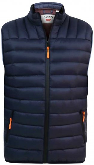 D555 WICKHAM 1 Puffer Gilet with Burgundy Lining Navy - Veste - Veste de exterior mărimi mari