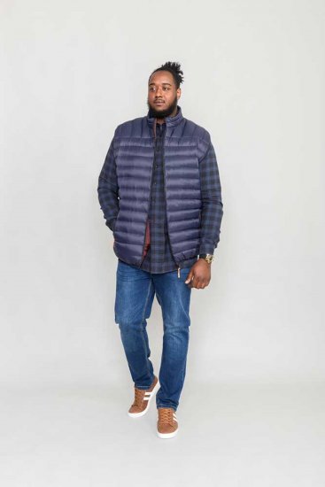 D555 WICKHAM 1 Puffer Gilet with Burgundy Lining Navy - Veste - Veste de exterior mărimi mari