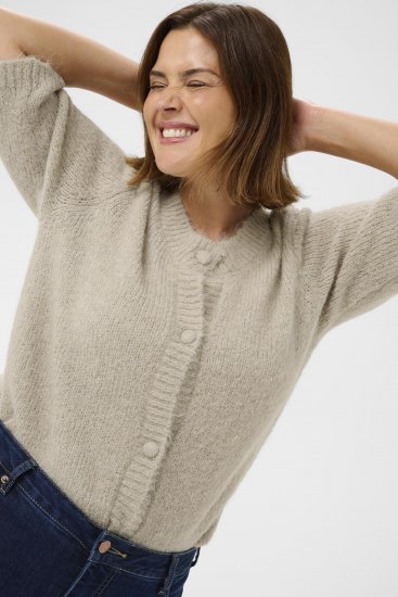 Kaffe Curve Emilia Cardigan Feather Grey Melange - Cardigane - 