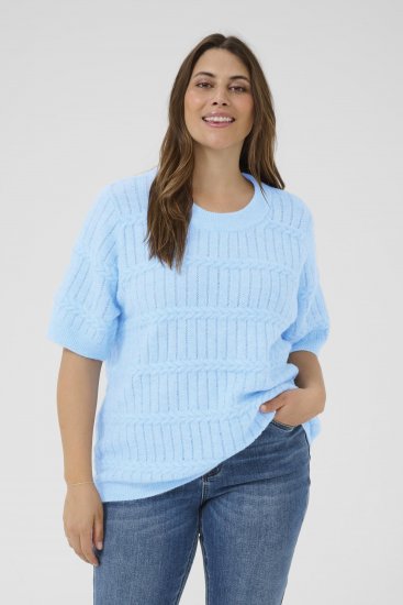 Kaffe Curve Minia Pullover Powder Blue Melange - Pulovere tricotate - 