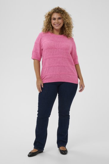 Kaffe Curve Minia Pullover Pink Power Melange - Pulovere tricotate - 