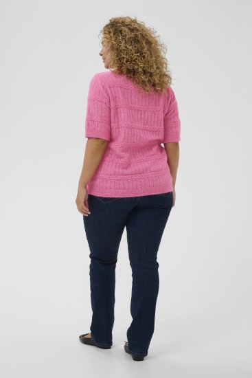 Kaffe Curve Minia Pullover Pink Power Melange - Pulovere tricotate - 