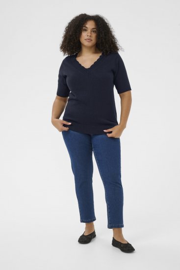 Kaffe Curve Leani Knitted Pullover Midnight Marine - Pulovere tricotate - 