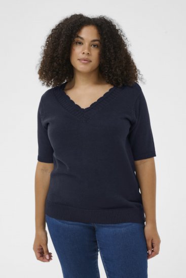 Kaffe Curve Leani Knitted Pullover Midnight Marine - Pulovere tricotate - 