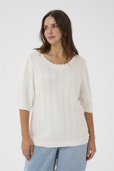 Kaffe Curve Lotia Pullover Chalk - Pulovere tricotate - 