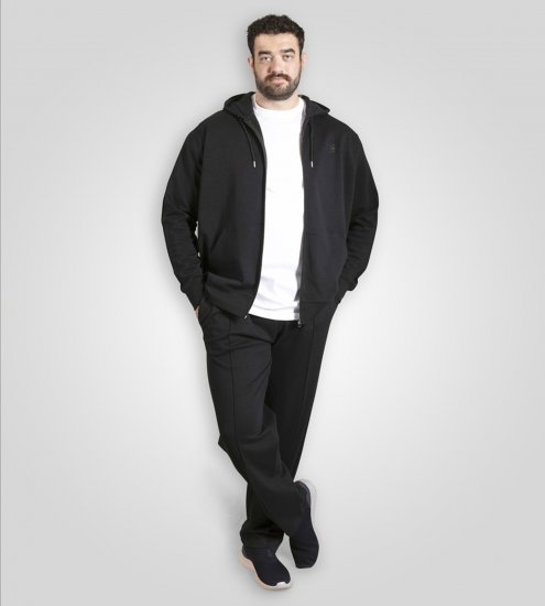 Duke Kenilworth Pin Tuck Sleeves Zip Through Hoodie Dark Navy TALL - TALL pulovere - 