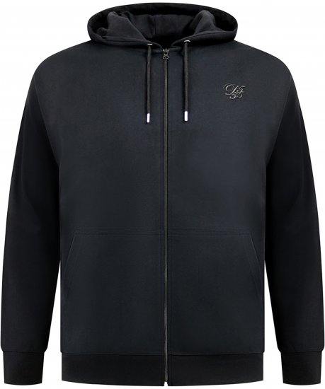 Duke Kenilworth Pin Tuck Sleeves Zip Through Hoodie Dark Navy TALL - TALL pulovere - 
