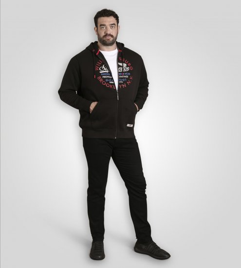 Duke Southampton Brooklyn Chest Print Full Zip Hoodie Black - Pulovere & hanorace - Pulovere & Hanorace Bărbați Mărimi Mari