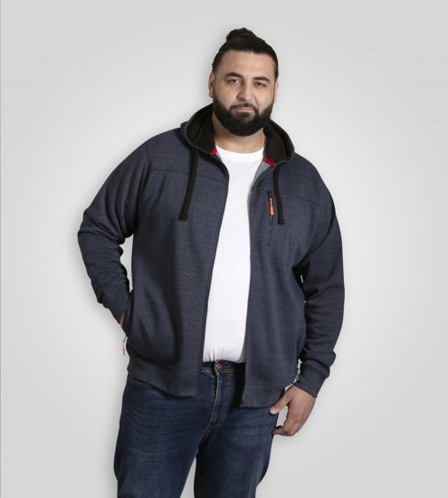D555 Mansfield Hoodie with Zipper Navy - Pulovere & hanorace - Pulovere & Hanorace Bărbați Mărimi Mari