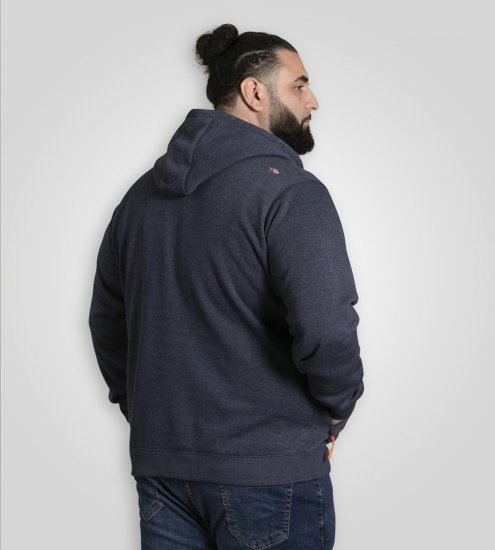 D555 Mansfield Hoodie with Zipper Navy - Pulovere & hanorace - Pulovere & Hanorace Bărbați Mărimi Mari