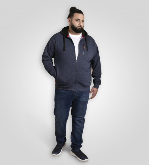 D555 Mansfield Hoodie with Zipper Navy - Pulovere & hanorace - Pulovere & Hanorace Bărbați Mărimi Mari
