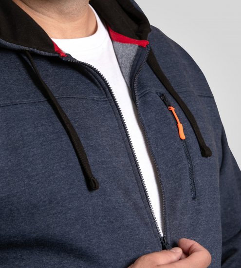 D555 Mansfield Hoodie with Zipper Navy - Pulovere & hanorace - Pulovere & Hanorace Bărbați Mărimi Mari