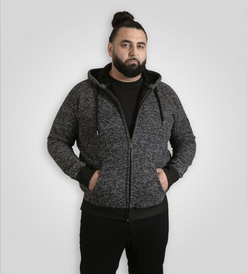 Duke Fareham Bonded Sherpa Lining Knitted Hoodie Grey - Pulovere & hanorace - Pulovere & Hanorace Bărbați Mărimi Mari