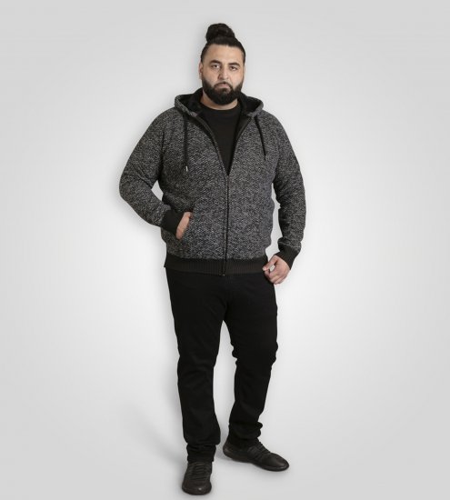 Duke Fareham Bonded Sherpa Lining Knitted Hoodie Grey - Pulovere & hanorace - Pulovere & Hanorace Bărbați Mărimi Mari