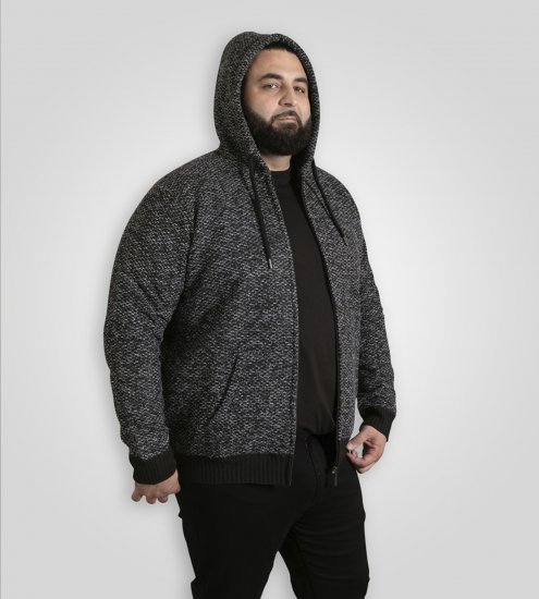 Duke Fareham Bonded Sherpa Lining Knitted Hoodie Grey - Pulovere & hanorace - Pulovere & Hanorace Bărbați Mărimi Mari