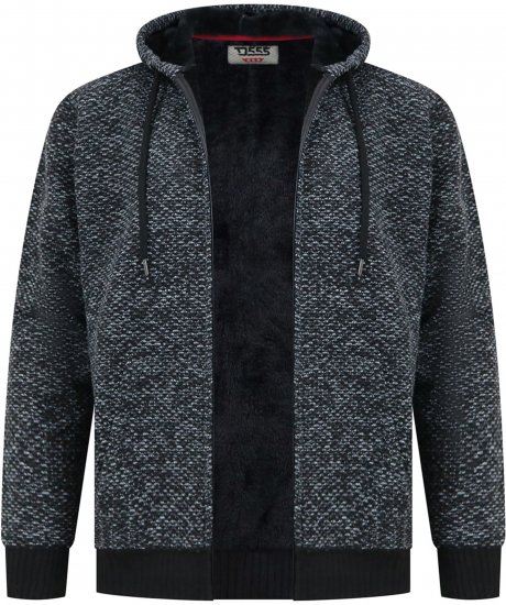 Duke Fareham Bonded Sherpa Lining Knitted Hoodie Grey - Pulovere & hanorace - Pulovere & Hanorace Bărbați Mărimi Mari
