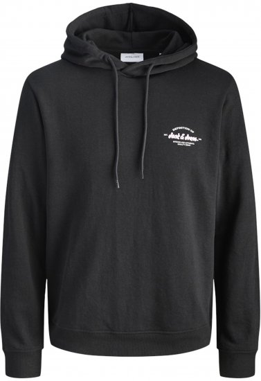 Jack & Jones Brandon Hoodie Black - Pulovere & hanorace - Pulovere & Hanorace Bărbați Mărimi Mari