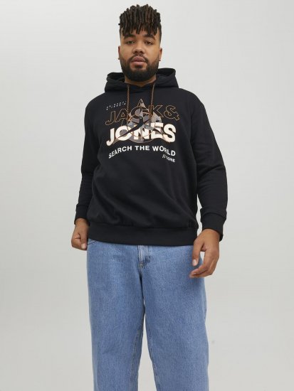 Jack & Jones Hunt Hoodie Black - Pulovere & hanorace - Pulovere & Hanorace Bărbați Mărimi Mari