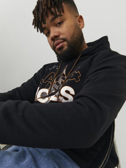 Jack & Jones Hunt Hoodie Black - Pulovere & hanorace - Pulovere & Hanorace Bărbați Mărimi Mari
