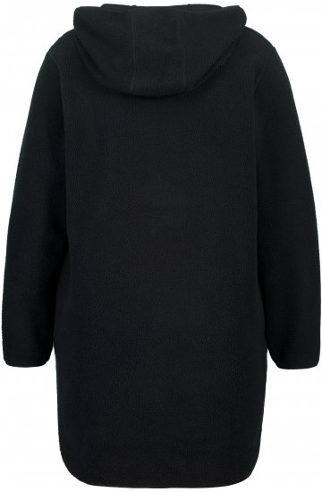 Ulla Popken Teddy Fleece Hooded Zip Neck Sweatshirt Black - Pulovere & hanorace - 
