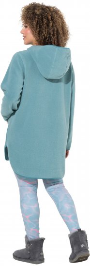 Ulla Popken Teddy Fleece Hooded Zip Neck Sweatshirt Ice Green - Pulovere & hanorace - 