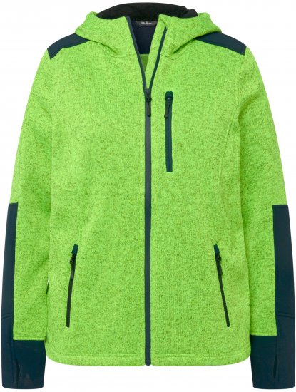 Ulla Popken Contrast Inserts Sweater Knit Hoodie Light Green - Pulovere & hanorace - 