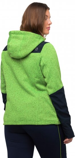 Ulla Popken Contrast Inserts Sweater Knit Hoodie Light Green - Pulovere & hanorace - 