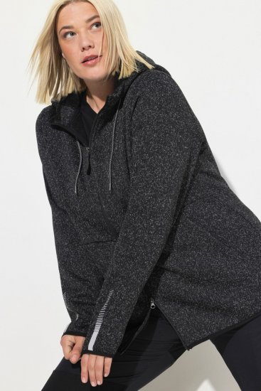 Ulla Popken Sweater Knit Fleece Hoodie Black - Pulovere & hanorace - Bluze, Hanorace & Tricotaje Comode