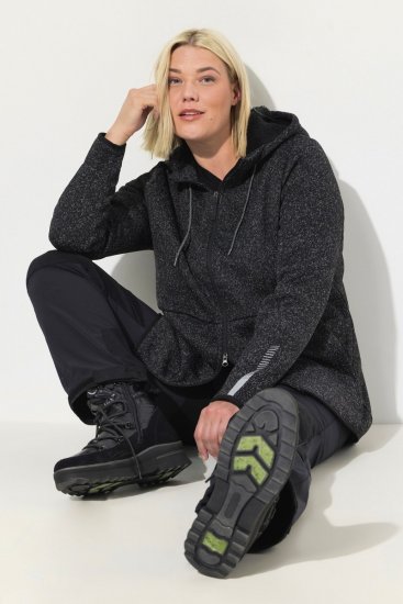 Ulla Popken Sweater Knit Fleece Hoodie Black - Pulovere & hanorace - Bluze, Hanorace & Tricotaje Comode
