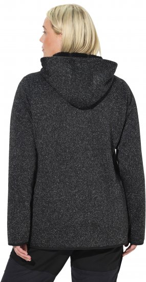 Ulla Popken Sweater Knit Fleece Hoodie Black - Pulovere & hanorace - 