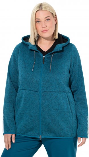 Ulla Popken Sweater Knit Fleece Hoodie Dark Petrol - Pulovere & hanorace - 