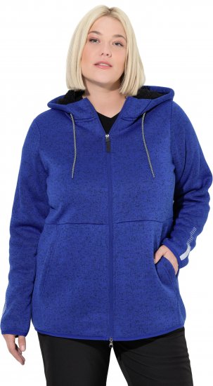Ulla Popken Sweater Knit Fleece Hoodie Capri Blue - Pulovere & hanorace - 