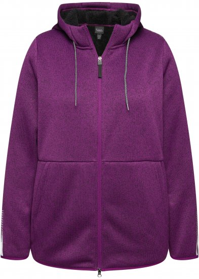 Ulla Popken Sweater Knit Fleece Hoodie Aubergine - Pulovere & hanorace - 