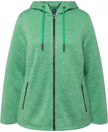 Ulla Popken Melange Knit Fleece Lined Hoodie Spring Green - Pulovere & hanorace - 