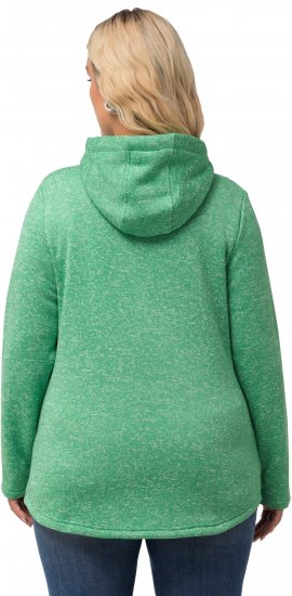 Ulla Popken Melange Knit Fleece Lined Hoodie Spring Green - Pulovere & hanorace - 