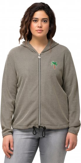 Ulla Popken Drawstring Hem Zip-Up Hoodie Grey - Pulovere & hanorace - 